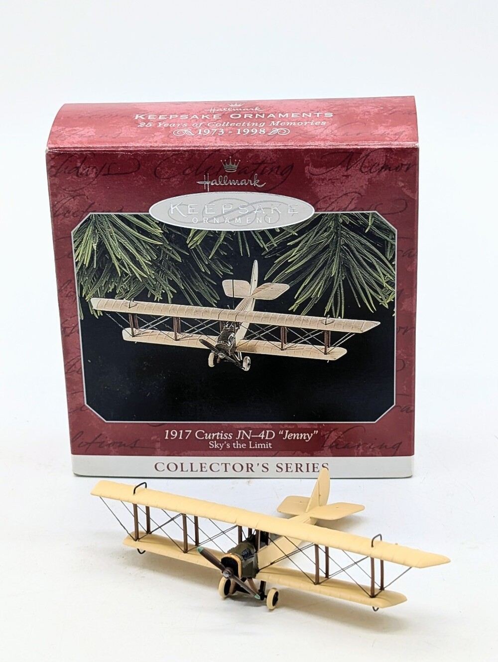 Vintage 1998 Hallmark Keepsake Ornament Sky's the Limit 1917 Curtiss Jenny Plane